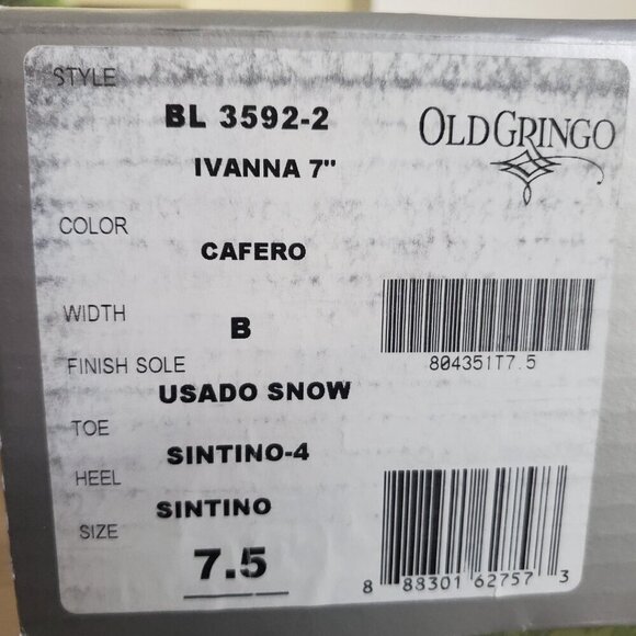 Old Gringo Ivanna 7" Fringe Leather Western Cowboy Boots - Picture 9 of 9